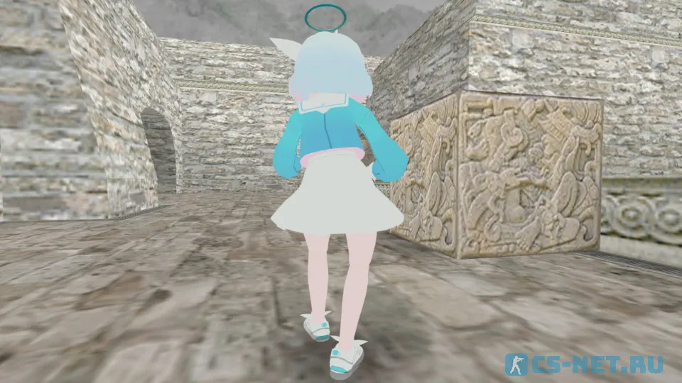 Модель персонажа «Arona» из аниме и игры "Синий архив (Blue Archive)" для CS 1.6 (вид сзади)