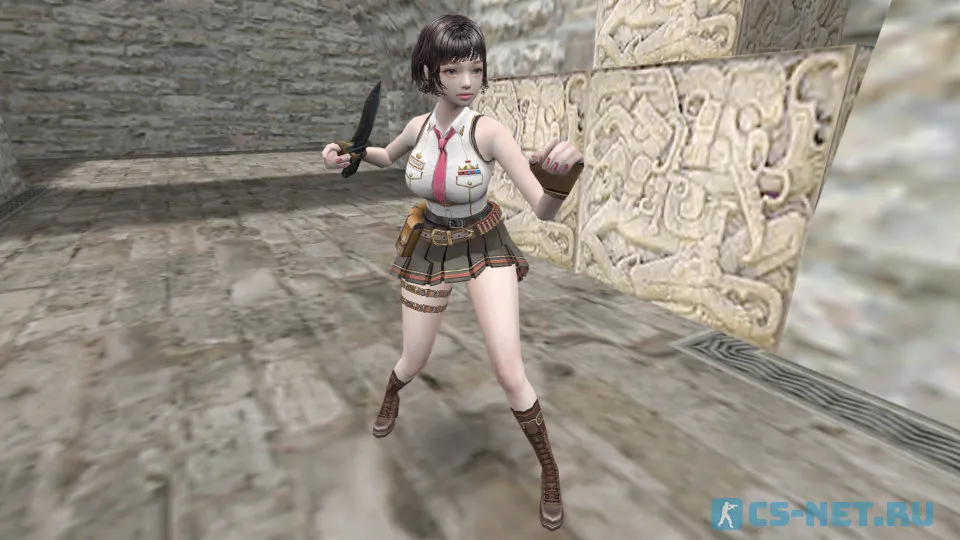 Модель девушки «Guide Ritsuka» из CSO для CS 1.6 (вид спереди)