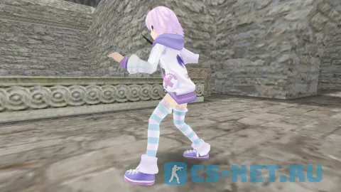 Модель персонажа «Neptune» (Purple Heart) обычная из аниме «Альтернативная игра богов» для CS 1.6 (вид сбоку)