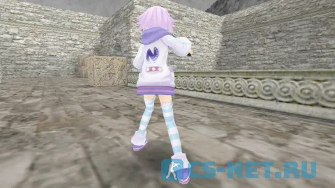 Модель персонажа «Neptune» (Purple Heart) обычная из аниме «Альтернативная игра богов» для CS 1.6 (вид сзади)