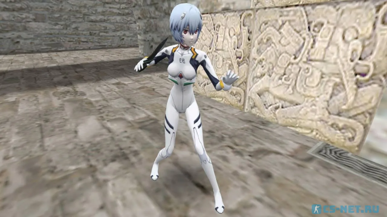 Персонаж Rei Ayanami (Рей Аянами) из аниме «Евангелион» для CS 1.6 (вид спереди)