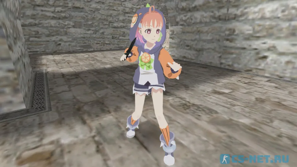 Chika Takami (Чика Таками) в костюме динозавра из аниме "Живая любовь!" для CS 1.6 (вид спереди)