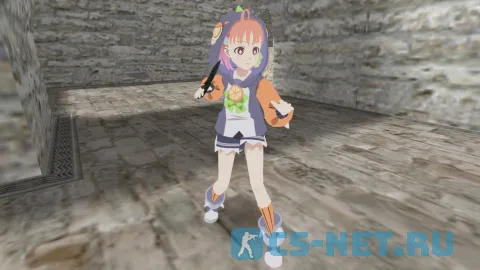 Chika Takami (Чика Таками) в костюме динозавра из аниме "Живая любовь!" для CS 1.6 (вид спереди)