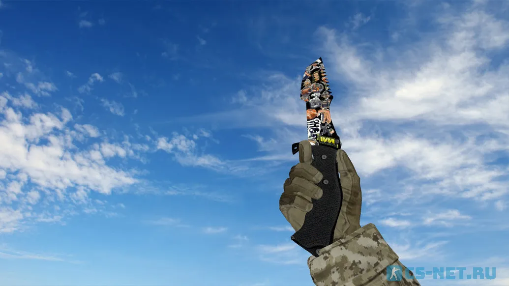 Модель ножа «Huntsman Knife Sticker Bomb» для CS 1.6
