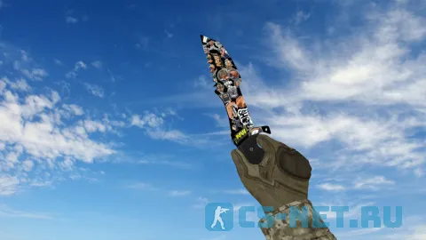 Модель ножа «Huntsman Knife Sticker Bomb» для CS 1.6 (скрин 2)