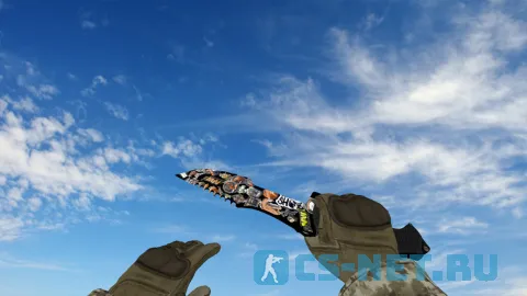 Модель ножа «Huntsman Knife Sticker Bomb» для CS 1.6 (скрин 3)