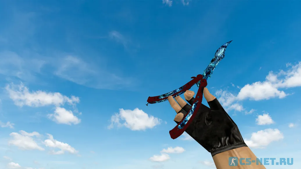 Модель ножа «Butterfly Knife Song of Ice» для CS 1.6