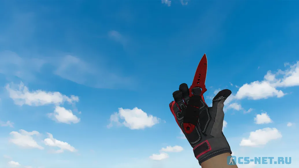 Модель «Скелетный нож | Кровавая паутина (red gloves)» для CS 1.6