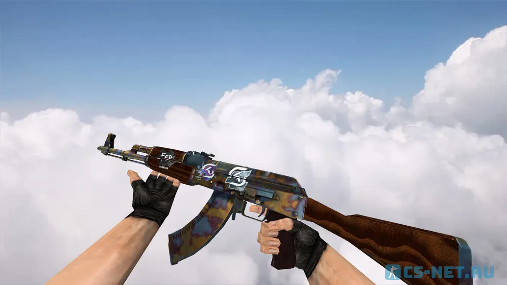 Модель «AK-47 Case Hardened w/ stickers» для CS 1.6