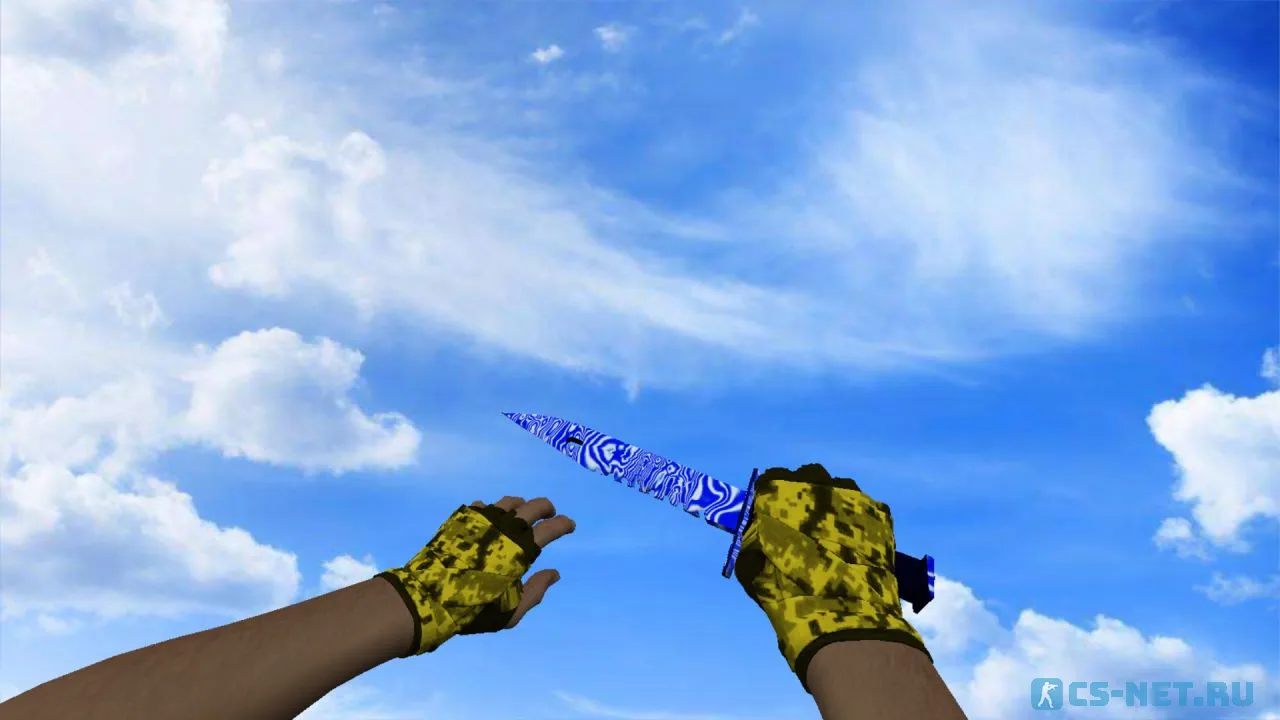 Модель «Штык-нож М9 | Дамасская сталь (yellow gloves)» для CS 1.6 (скрин 3)