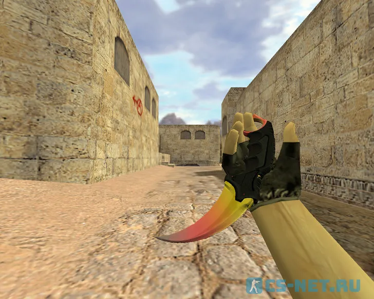 Модель ножа «Керамбит Градиент (default hands)» для CS 1.6
