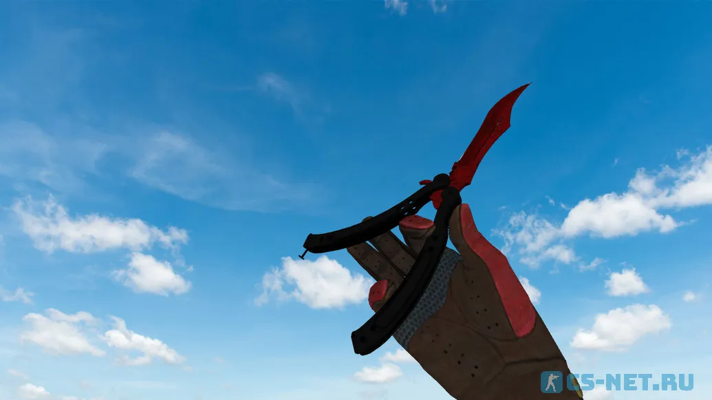 Модель «Нож-бабочка | Кровавая паутина (red gloves)» для CS 1.6