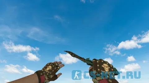 Модель «Нож-бабочка | Северный лес (bloodhound Gloves)» для CS 1.6 (скрин 2)