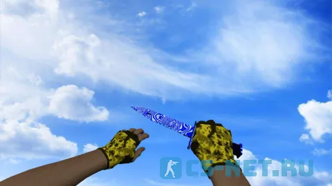 Модель «Штык-нож М9 | Дамасская сталь (yellow gloves)» для CS 1.6 (скрин 3)