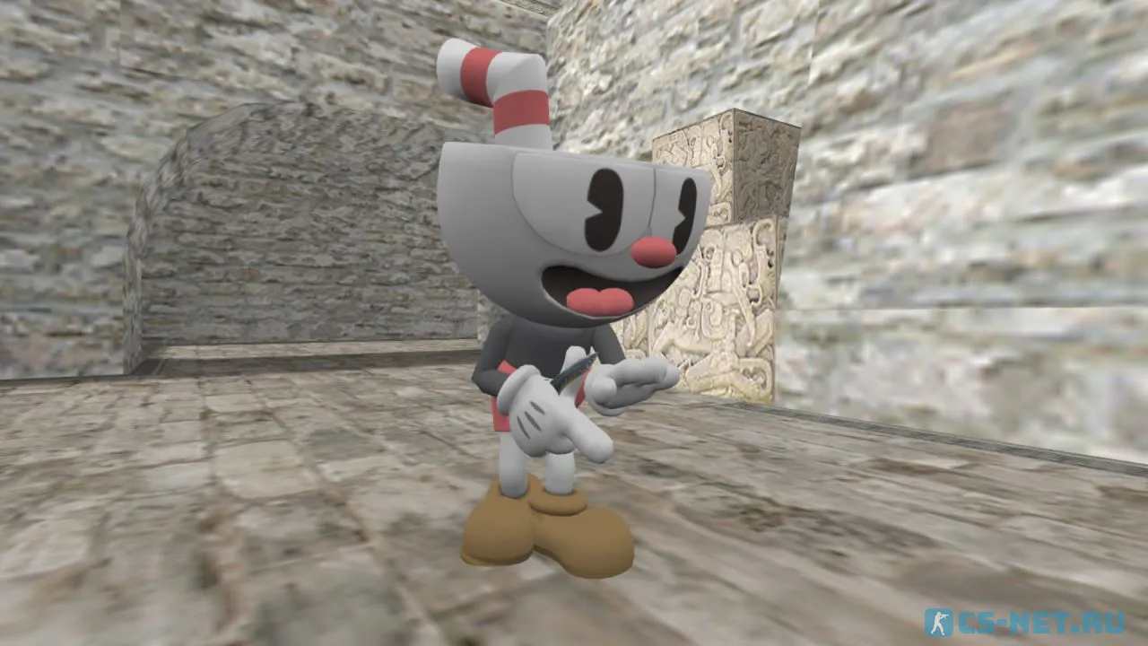 Персонаж «Cuphead» из игры «Cuphead» для CS 1.6 (вид спереди)