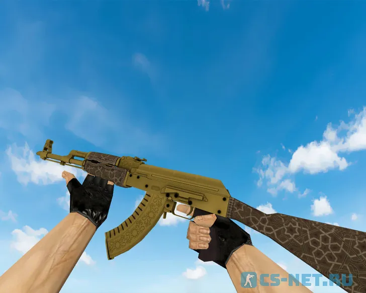 Модель «AK-47 | Золотая арабеска (Gold Arabesque)» для CS 1.6