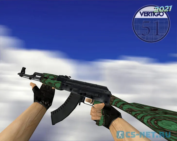 Модель «AK-47 | Зелёный глянец (Green Laminate)» для CS 1.6