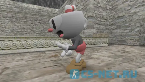 Персонаж «Cuphead» из игры «Cuphead» для CS 1.6 (вид сбоку)