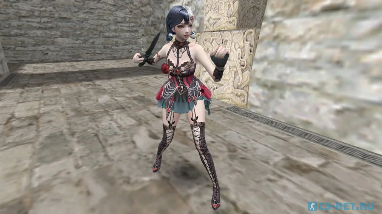Модель девушки «Blood Witch Bloody» из CSO для CS 1.6 (вид спереди)