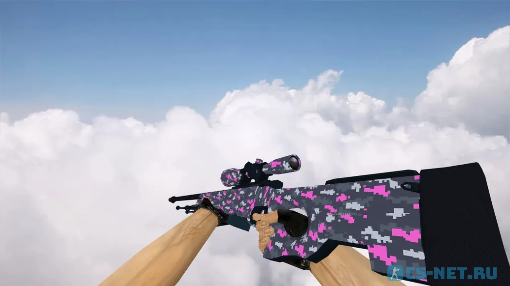 Модель «AWP Пиксельный камуфляж | Розовый» для CS 1.6