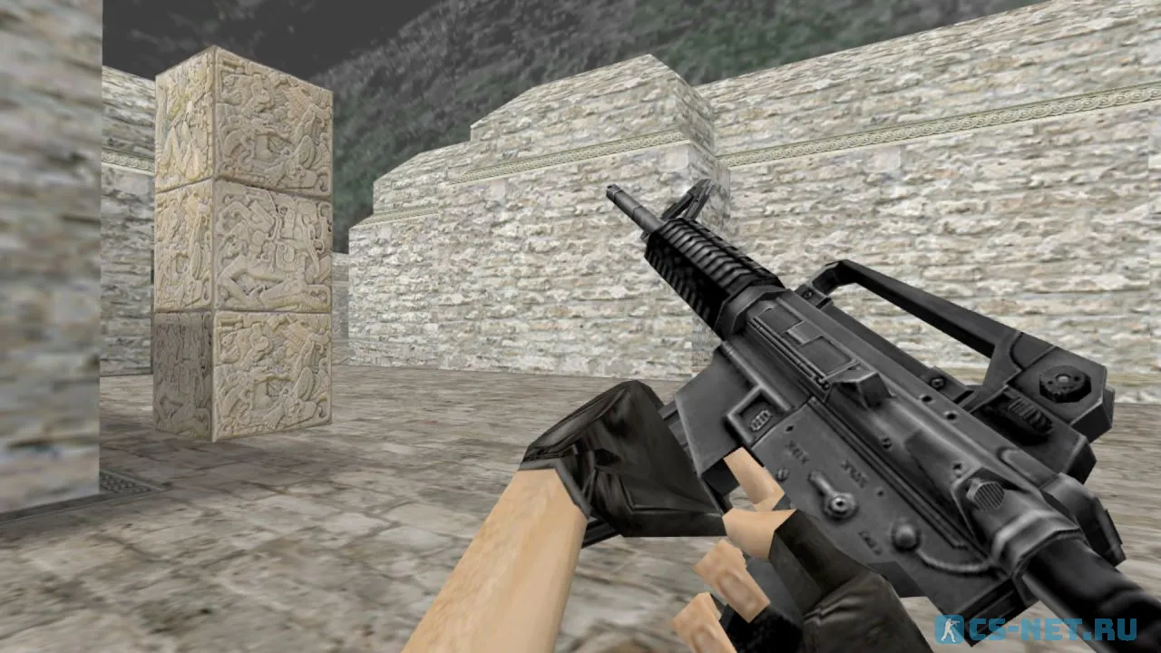 Стандартная модель М4А1 — классическая винтовка CS 1.6, проверенная временем. (скрин 2)