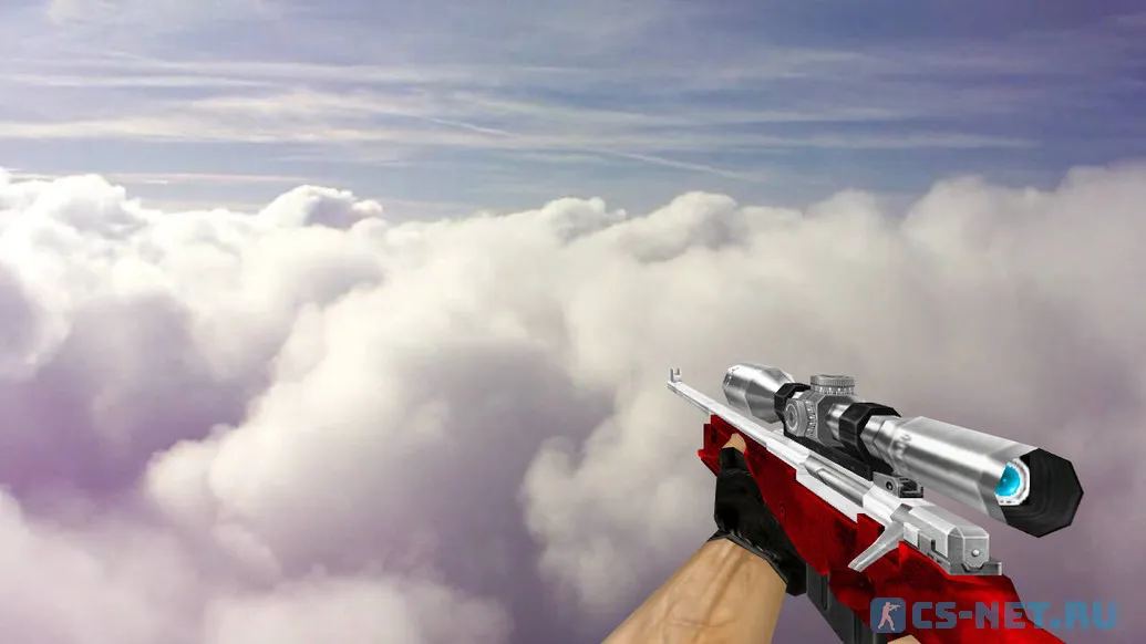 Модель «Default AWP Silver Red Camo» для CS 1.6