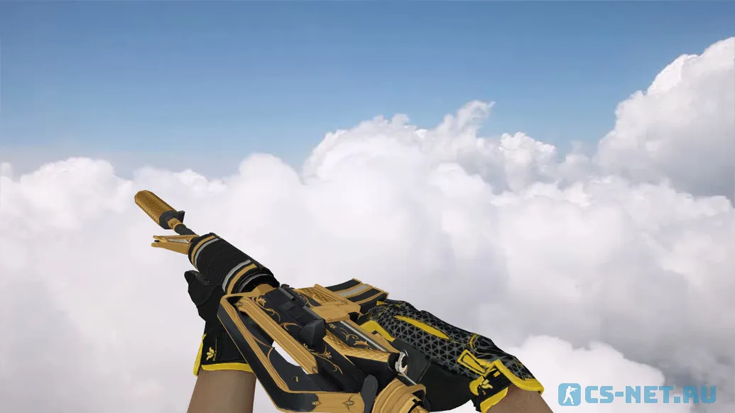 Модель «M4A1 | Золотая спираль (yellow gloves)» для CS 1.6 (скрин 2)