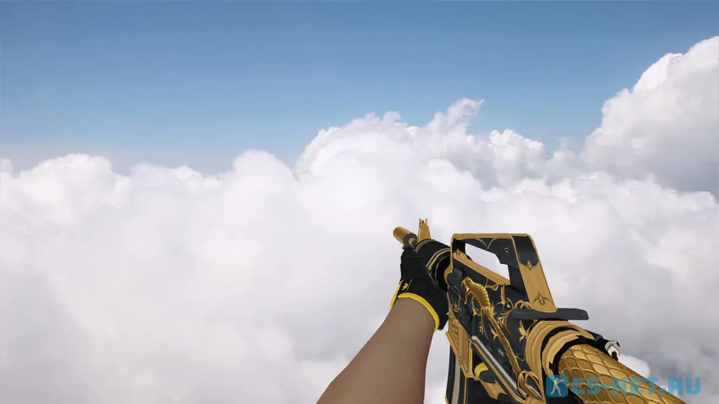 Модель «M4A1 | Золотая спираль (yellow gloves)» для CS 1.6 (скрин 3)
