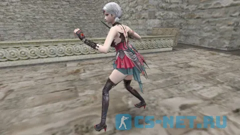 Модель девушки «Blood Witch Bloody» из CSO для CS 1.6 (вид сбоку)