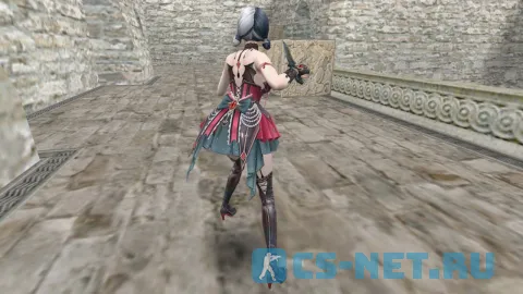 Модель девушки «Blood Witch Bloody» из CSO для CS 1.6 (вид сзади)