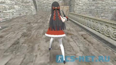 Персонаж Миязава Рождество (Miyazawa Christmas) из игры "Blank City" для CS 1.6 (вид сзади)