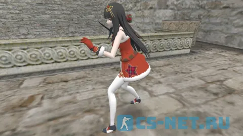 Персонаж Миязава Рождество (Miyazawa Christmas) из игры "Blank City" для CS 1.6 (вид сбоку)