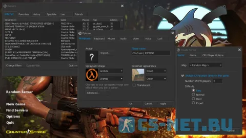 Counter-Strike 1.6 Хищные воды (Riptide) (главное меню)