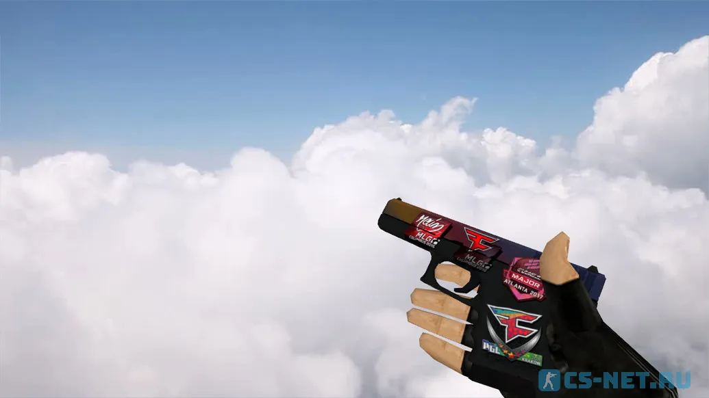 Модель «Glock Градиент с наклейками» для CS 1.6