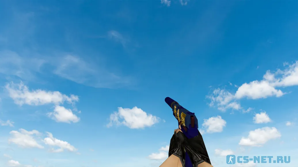 Модель «USP Королевский синий с наклейками» для CS 1.6 (скрин 3)