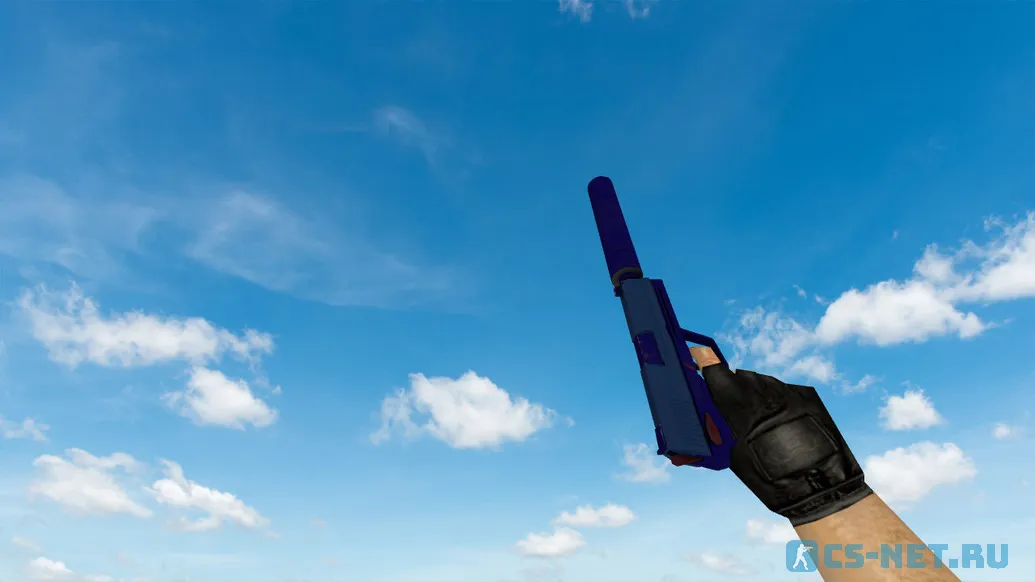 Модель «USP Королевский синий с наклейками» для CS 1.6 (скрин 2)