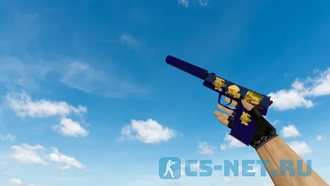 Модель «USP Королевский синий с наклейками» для CS 1.6