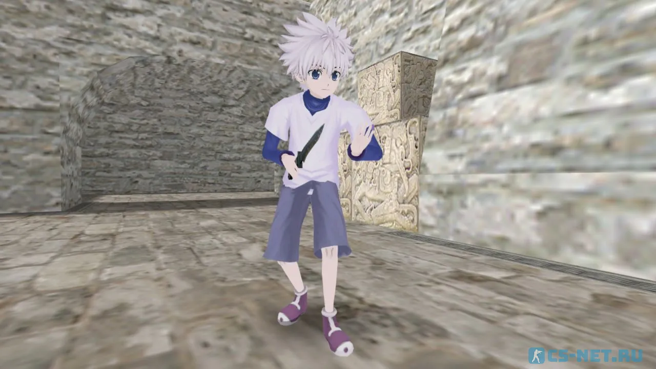 Модель персонажа «Killua Zoldyck (Киллуа Золдик)» из аниме "Охотник х Охотник" для CS 1.6 (вид спереди)
