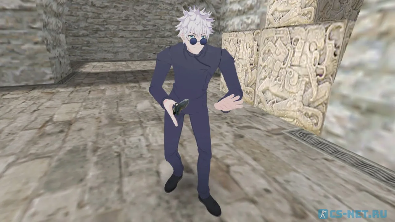 Модель персонажа «Satoru Gojou (Сатору Годзё)» из аниме "Магическая битва" для CS 1.6 (вид спереди)