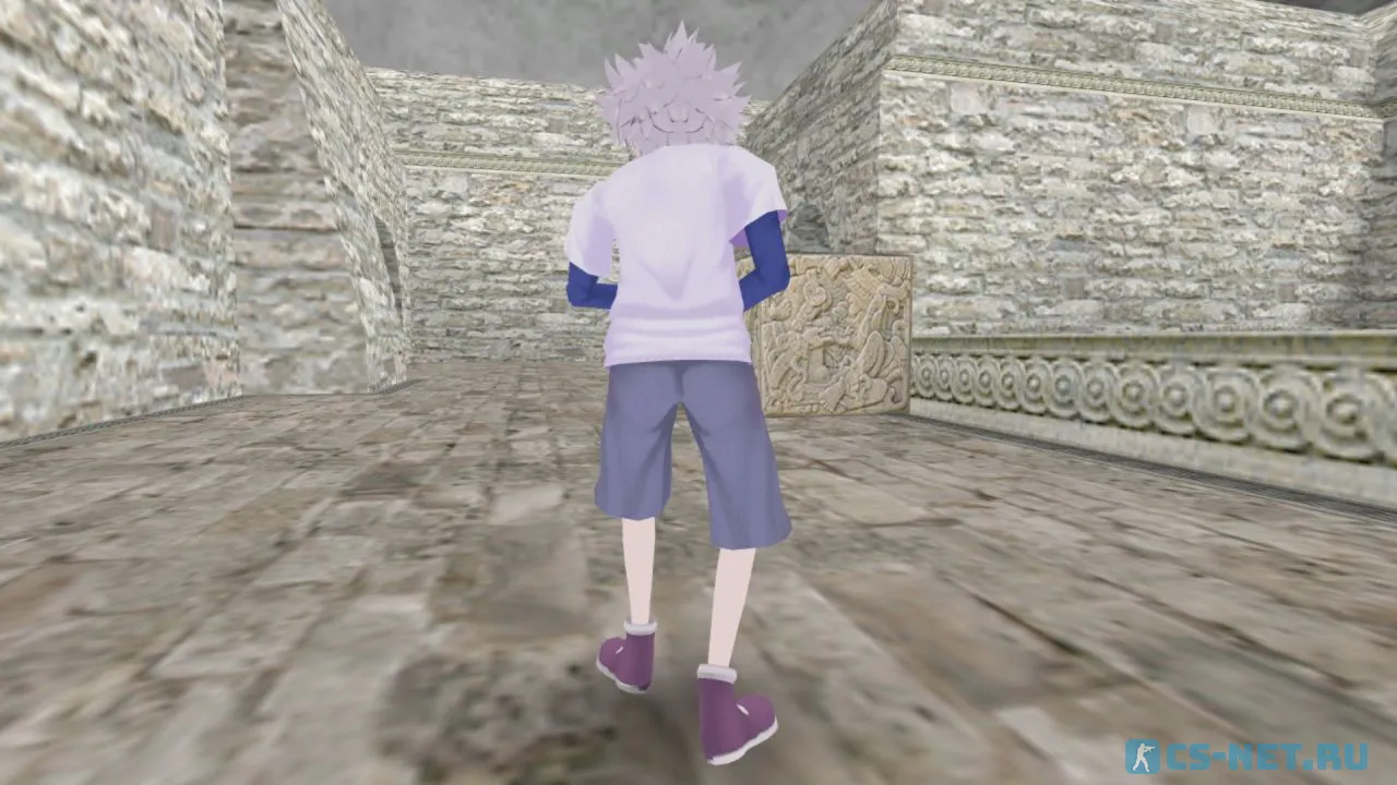 Модель персонажа «Killua Zoldyck (Киллуа Золдик)» из аниме "Охотник х Охотник" для CS 1.6 (вид сзади)