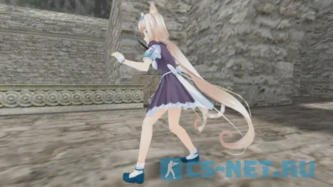 Модель персонажа «Vanilla (Ванилла)» из аниме "Кошачий рай (Nekopara)" для CS 1.6 (вид сбоку)