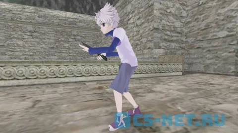 Модель персонажа «Killua Zoldyck (Киллуа Золдик)» из аниме "Охотник х Охотник" для CS 1.6 (вид сбоку)