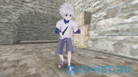 Модель персонажа «Killua Zoldyck (Киллуа Золдик)» из аниме "Охотник х Охотник" для CS 1.6 (вид спереди)