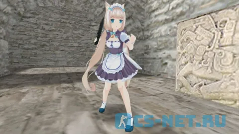 Модель персонажа «Vanilla (Ванилла)» из аниме "Кошачий рай (Nekopara)" для CS 1.6 (вид спереди)