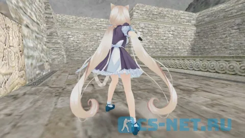 Модель персонажа «Vanilla (Ванилла)» из аниме "Кошачий рай (Nekopara)" для CS 1.6 (вид сзади)