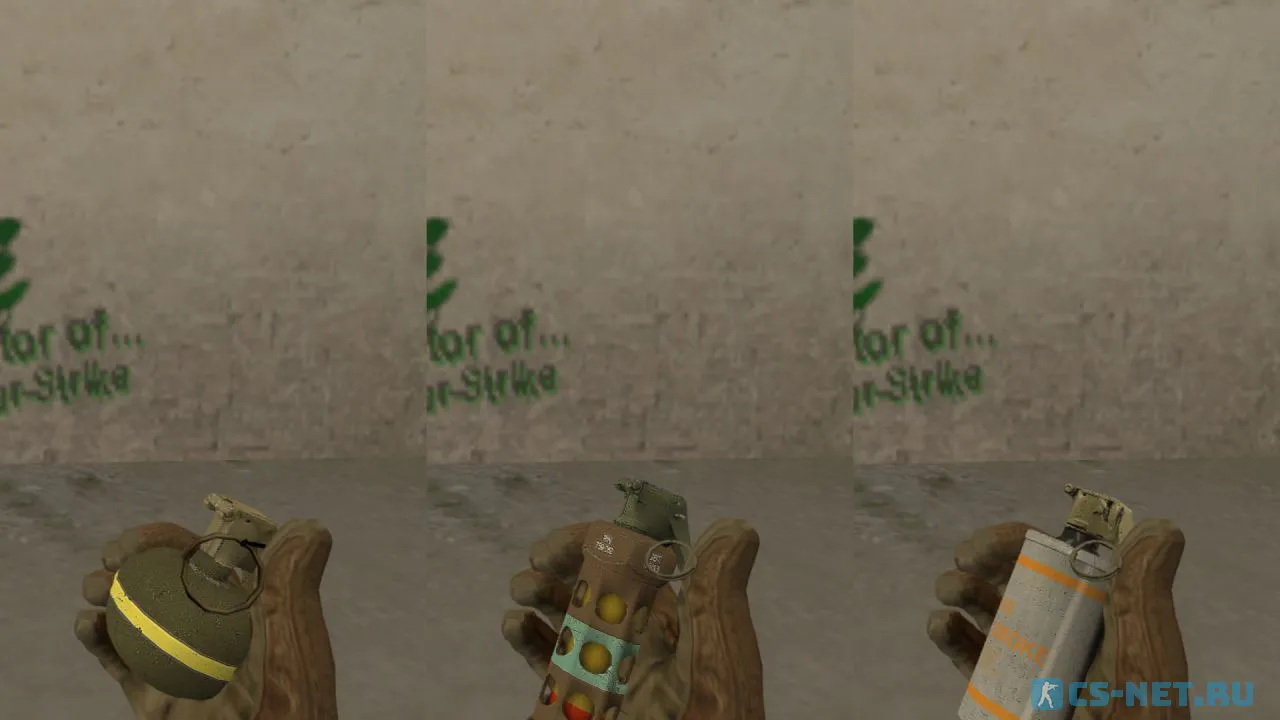 Counter-Strike 1.8 со скинами из CS:GO (гранаты)