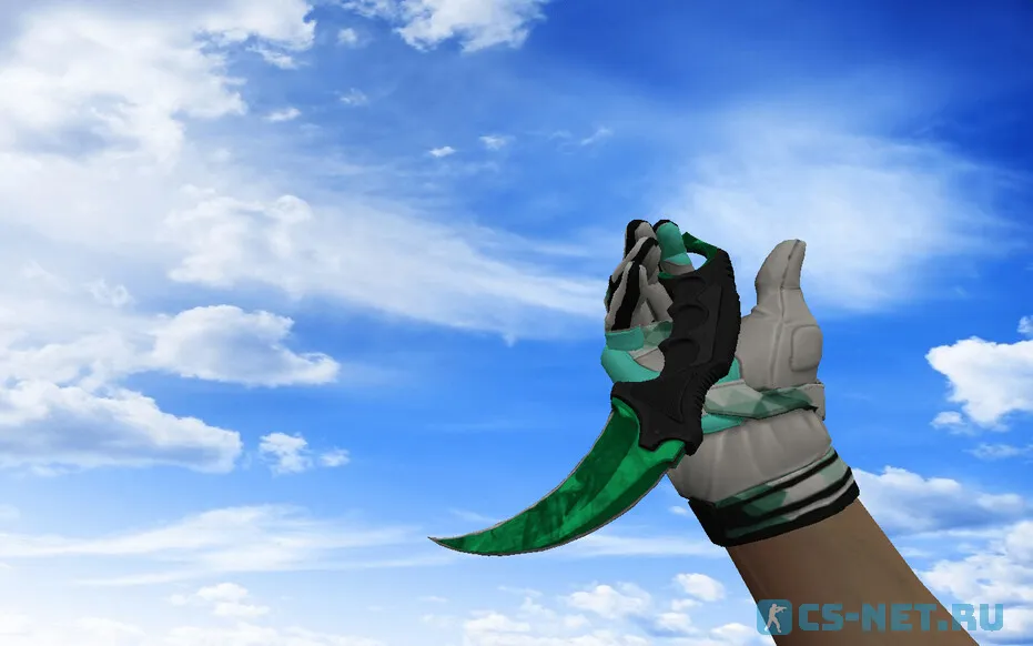 Пак моделей оружия «С мотоциклетными перчатками Мята» для CS 1.6 (Karambit)