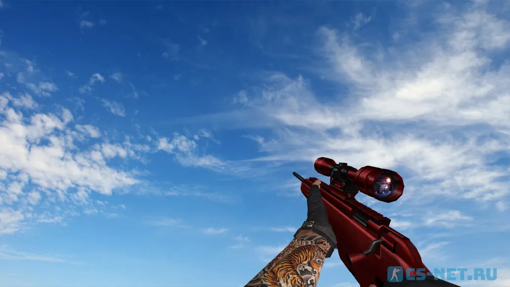 Пак моделей оружия «Red Weapons With Tattoo» для CS 1.6 (Scout)