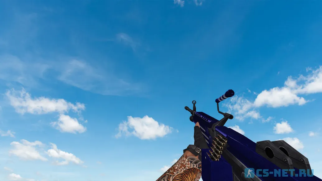 Пак моделей оружия «Blue Weapons With Tattoo» для CS 1.6 (M249)