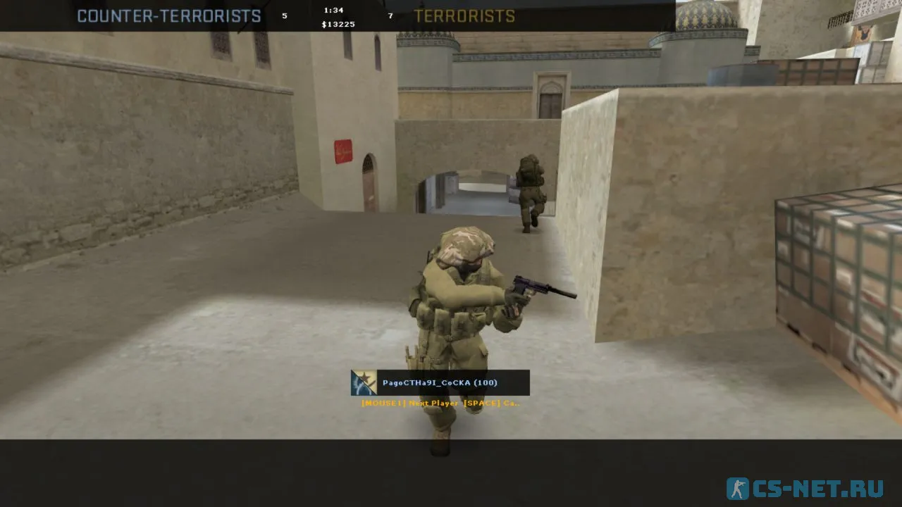 Counter-Strike 1.8 со скинами из CS:GO (наблюдение)